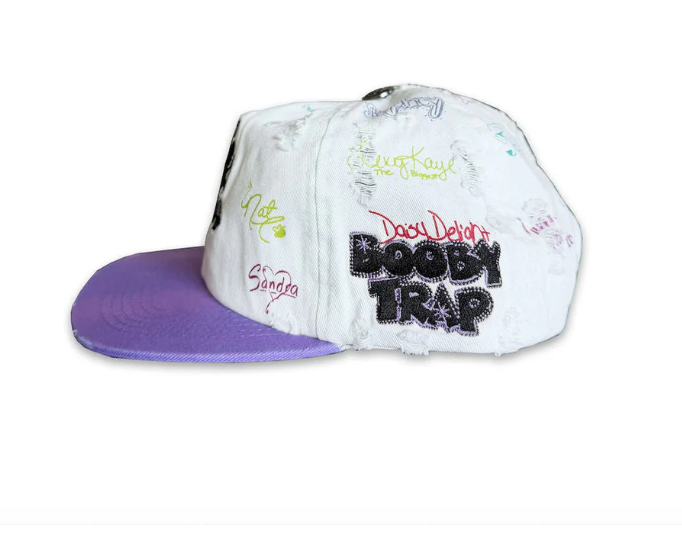 Triple Sevens x Booby Trap Logo Snapback Hat White