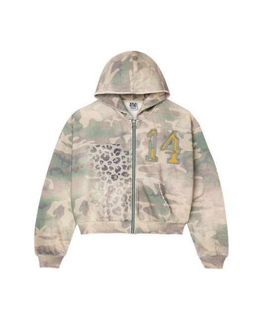 Vale cheetah camo zip up ￼
