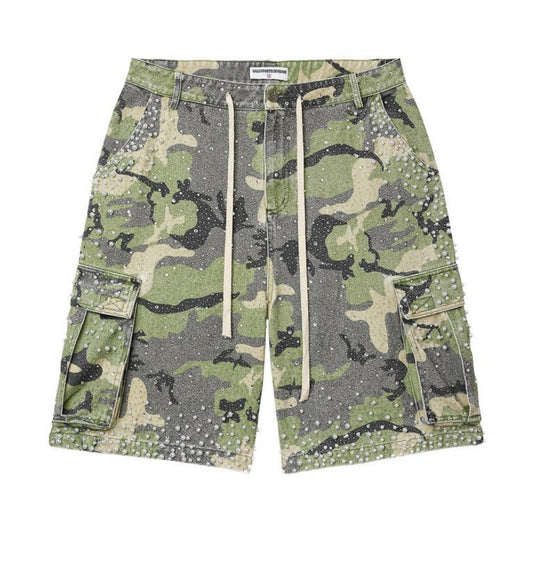 Vale camel rhinestone shorts ￼