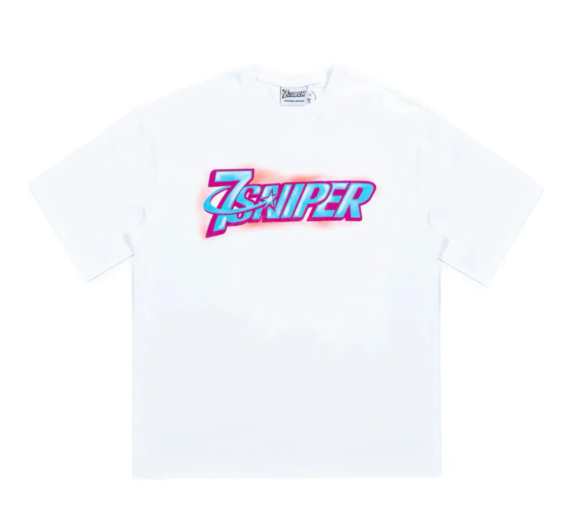 Triple Sevens x Sniper Gang 7Sniper Airbrush Logo Tee White