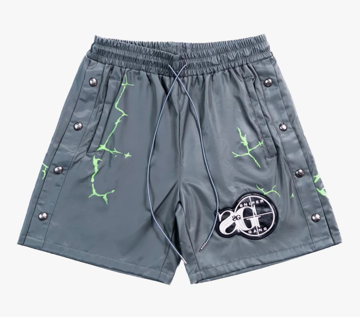 Triple Sevens x Sniper Gang 7Sniper Nylon Shorts Grey