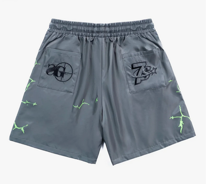 Triple Sevens x Sniper Gang 7Sniper Nylon Shorts Grey