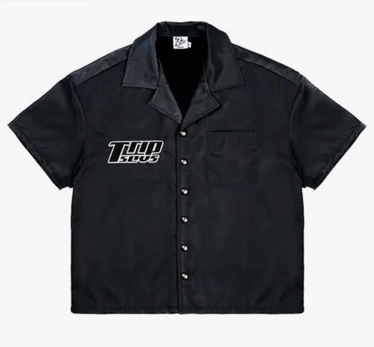 Triple Sevens Nylon Button Up Black