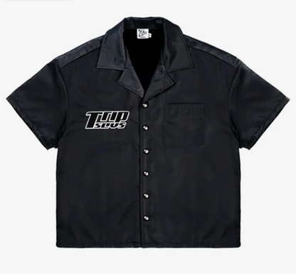 Triple Sevens Nylon Button Up Black
