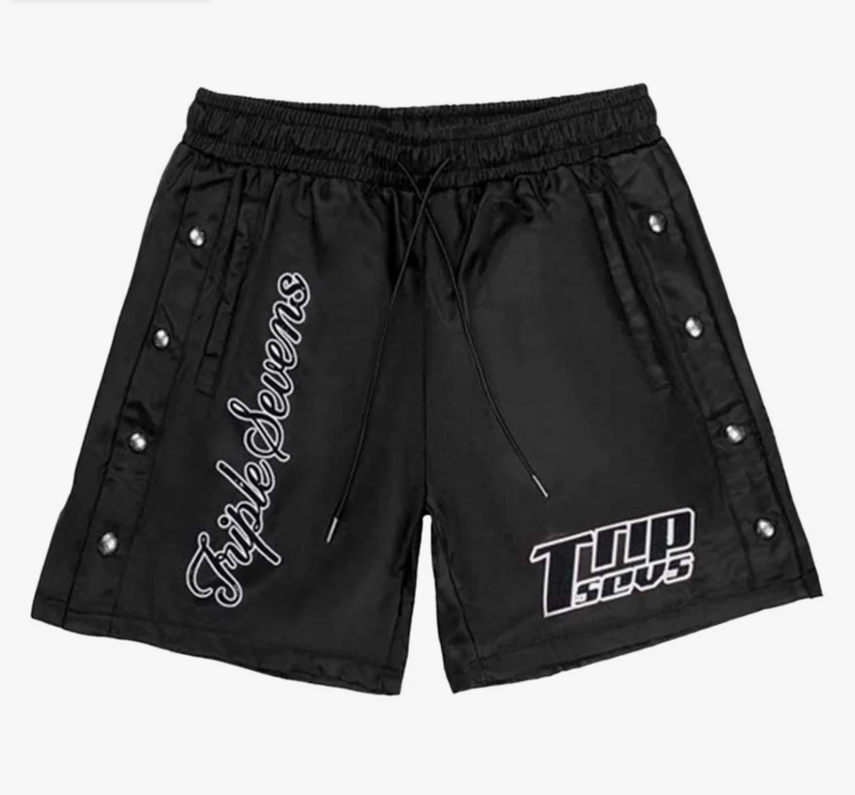 Triple Sevens Nylon Button Shorts Black