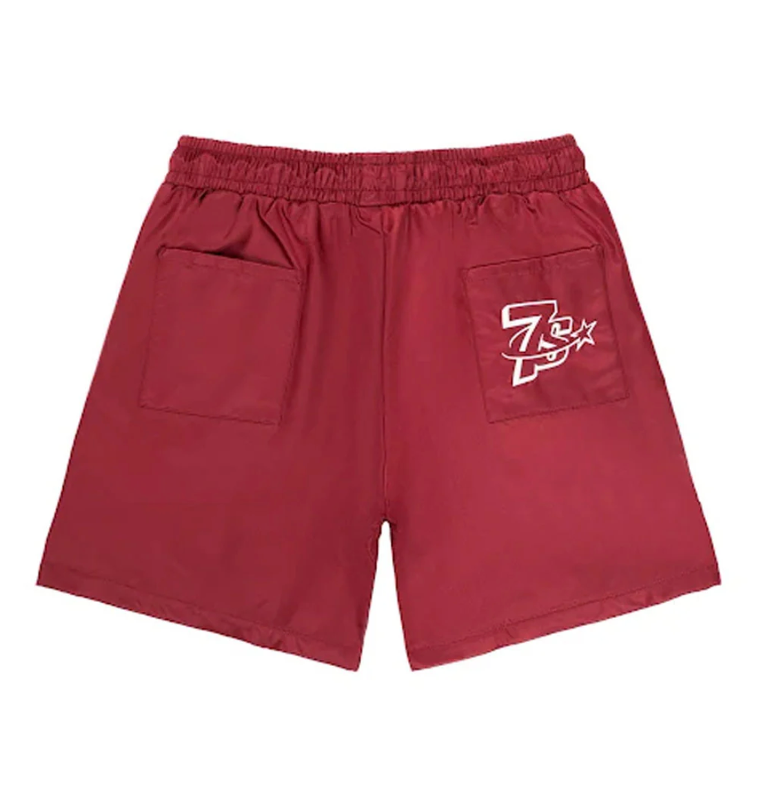 Triple Sevens Nylon Button Up Shorts Red