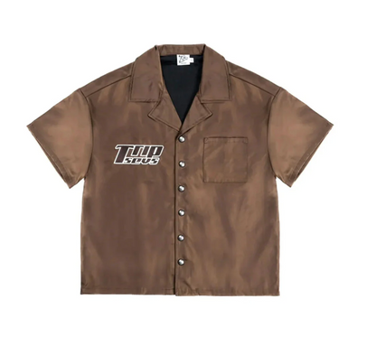 Triple Sevens Nylon Button Up Brown
