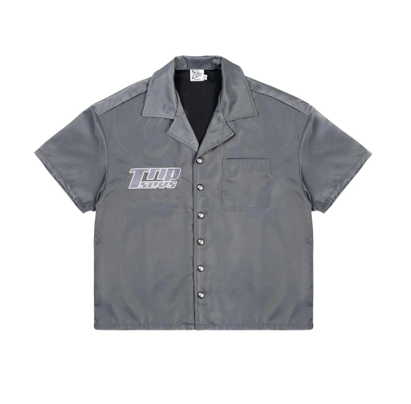 Triple Sevens Nylon Button Up Shirt Grey