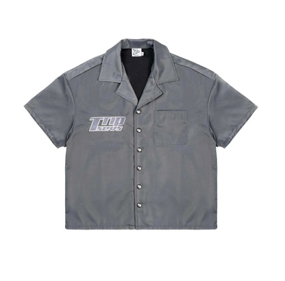 Triple Sevens Nylon Button Up Shirt Grey