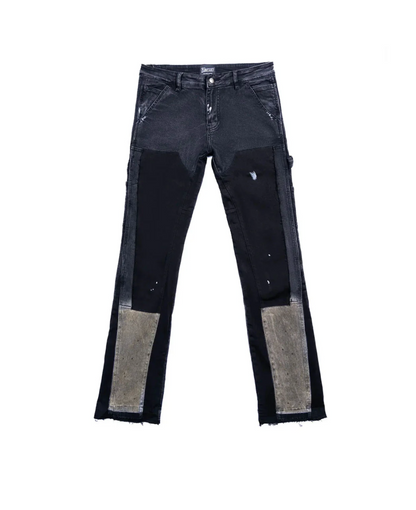 Triple Sevens Flared Denim Black