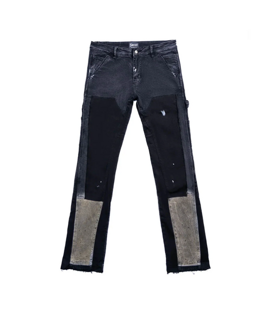 Triple Sevens Flared Denim Black