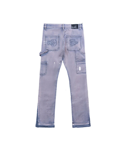 Triple Sevens x Sniper Gang Flared Denim Grey/Blue