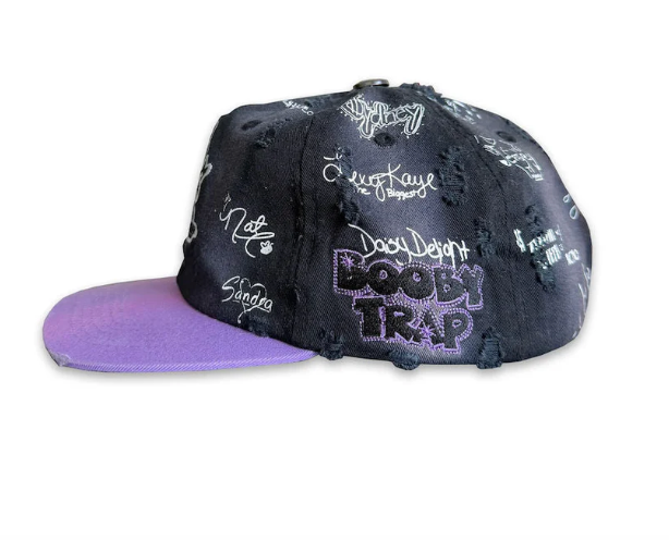 Triple Sevens x Booby Trap Logo Snapback Hat Black